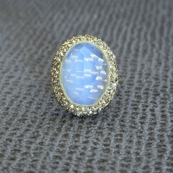 Zeyzey Faceted Opaque Moonstone🌙 Statement Ring💍 - Picture 3 of 16